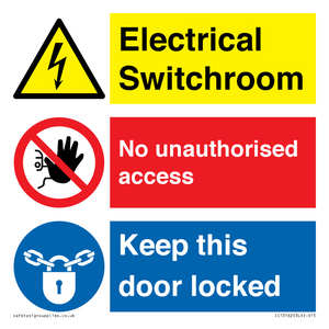Electrical Switchroom  - No Unauthorised Access - Keep Door Locked
